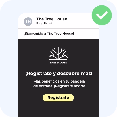 Email con un único botón de registro destacado