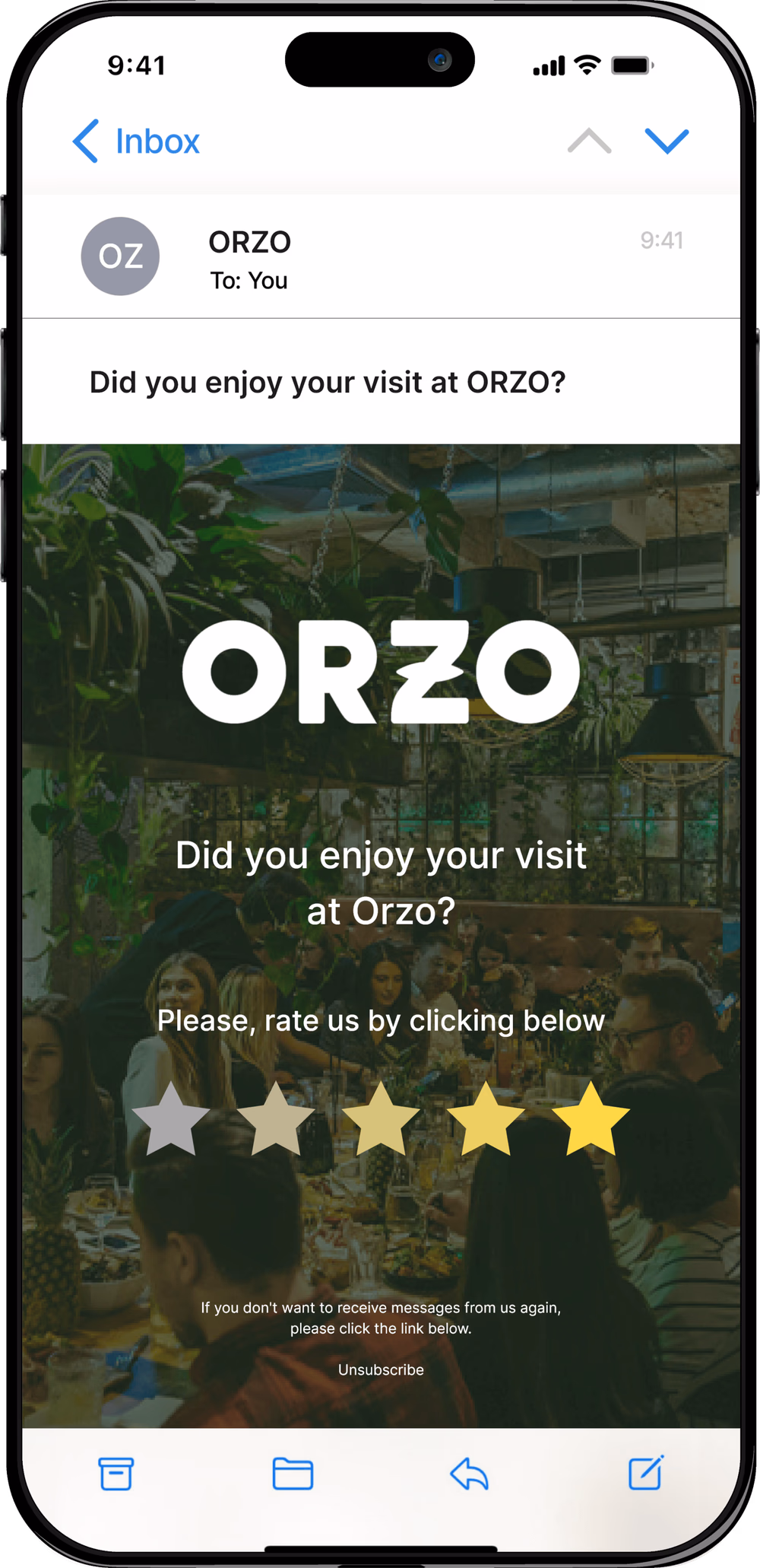 ORZO Review Email
