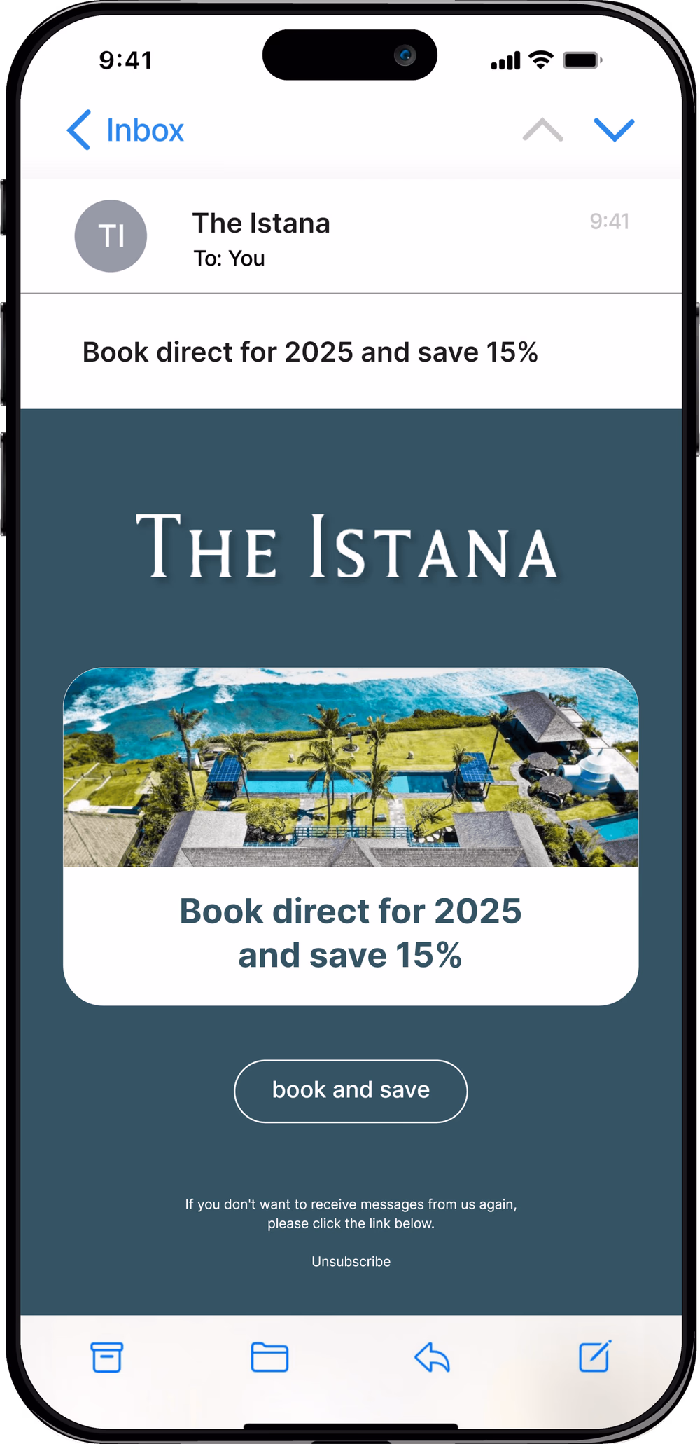 The Istana Marketing Email