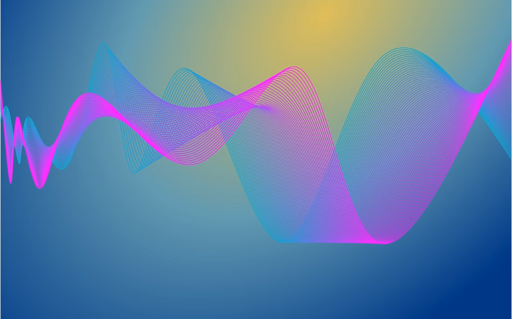 color signal waves on a blue and yellow background
