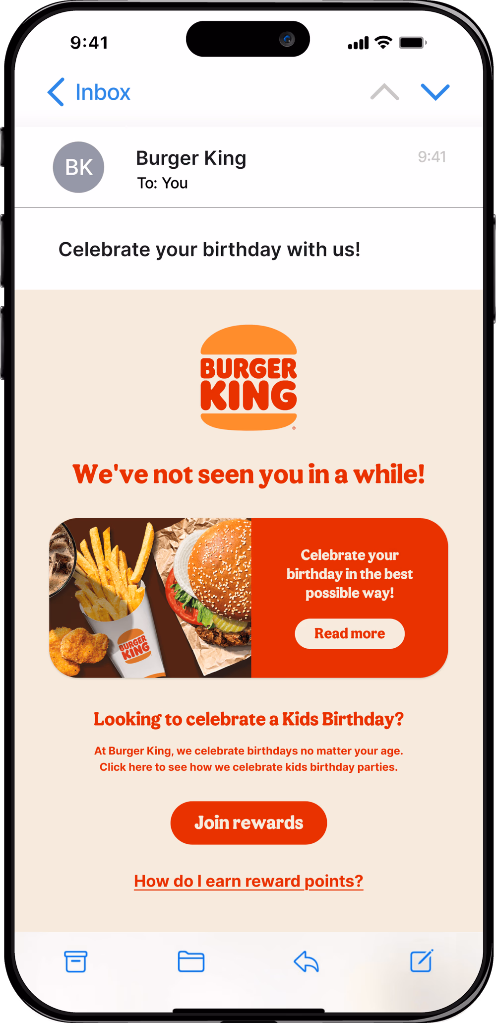 Burger King Marketing Email