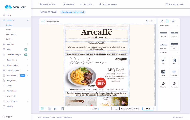 Customer data, online reviews and email marketing, all inside one system