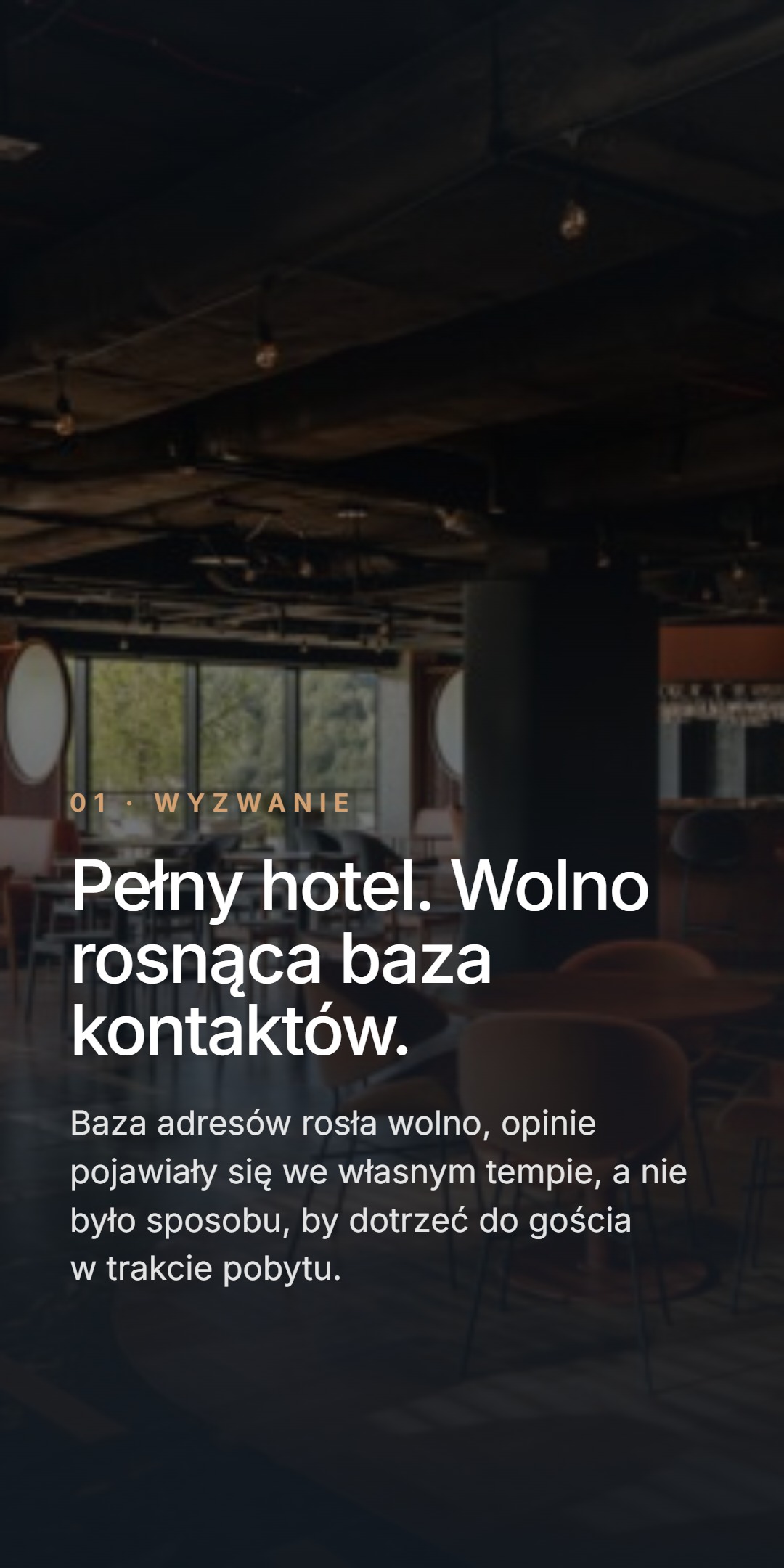Wyzwanie - wolno rosnąca baza kontaktów hotelu