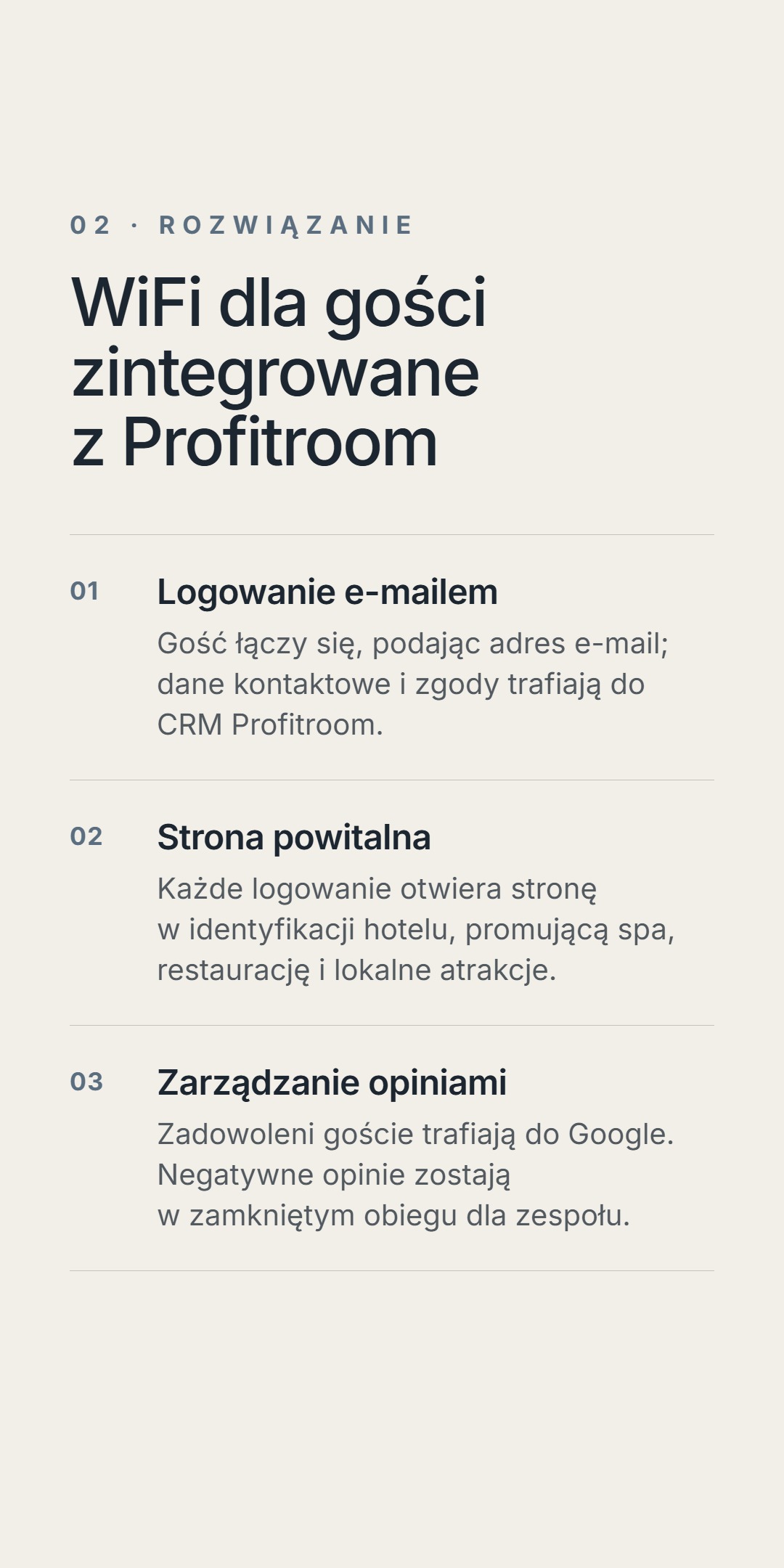 Rozwiązanie - WiFi dla gości zintegrowane z Profitroom